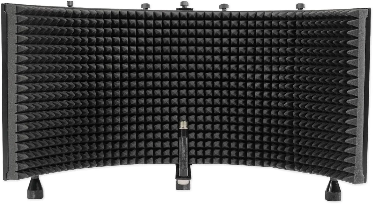 Studio Mic Isolation Shield with Acoustic Foam, 5 Panels, Vented Back for Recording & Podcasting
