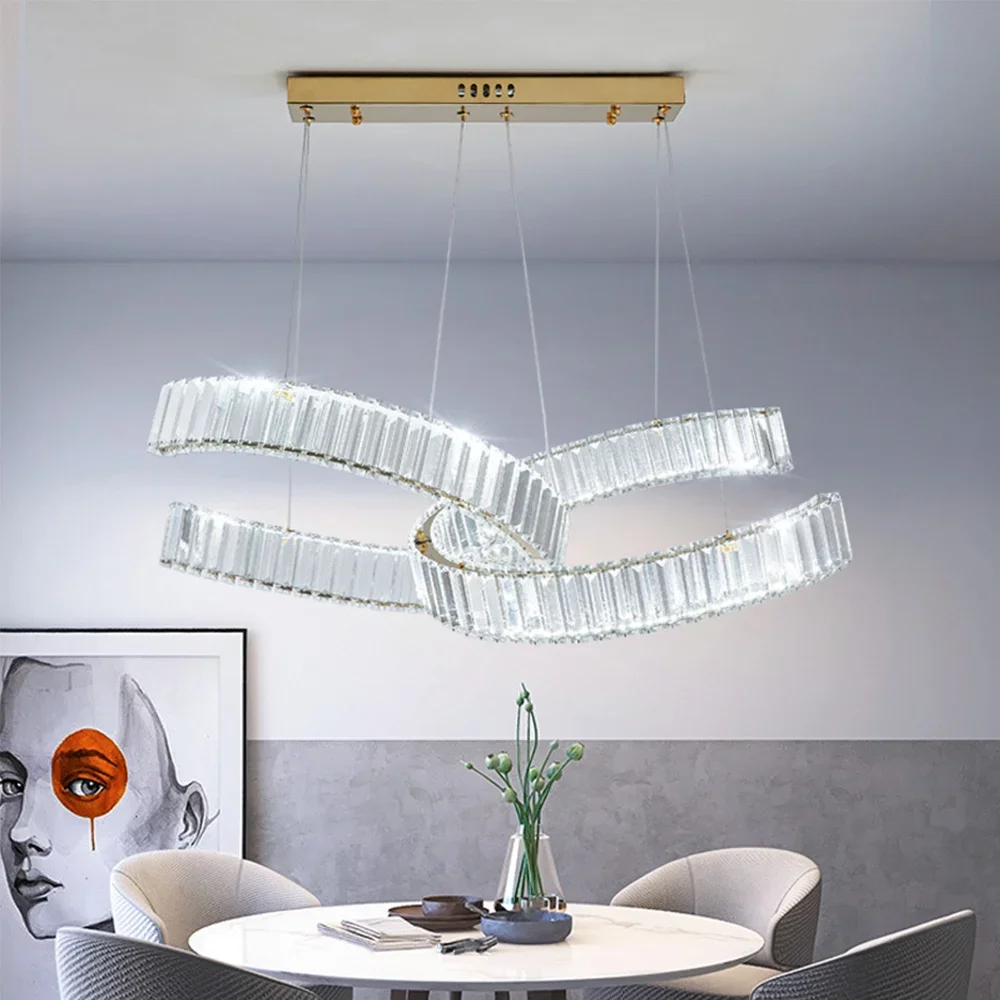 Luxury Crystal Chandelier Modern Led Ceiling Lamp Living Room Bedroom Decorations Pendant Light