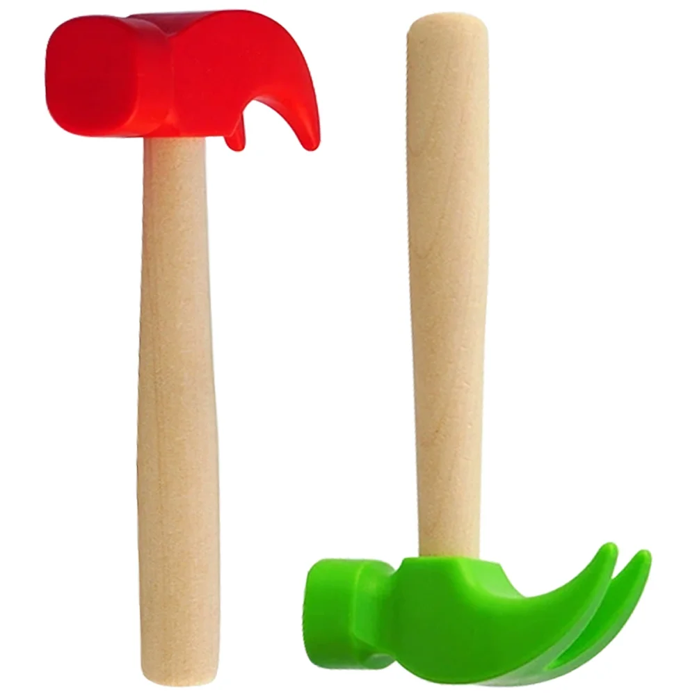 子供用小型ハンマー2個 頑丈な木材とPP構造 軽量設計 手と目の協調を促す叩き遊び用
