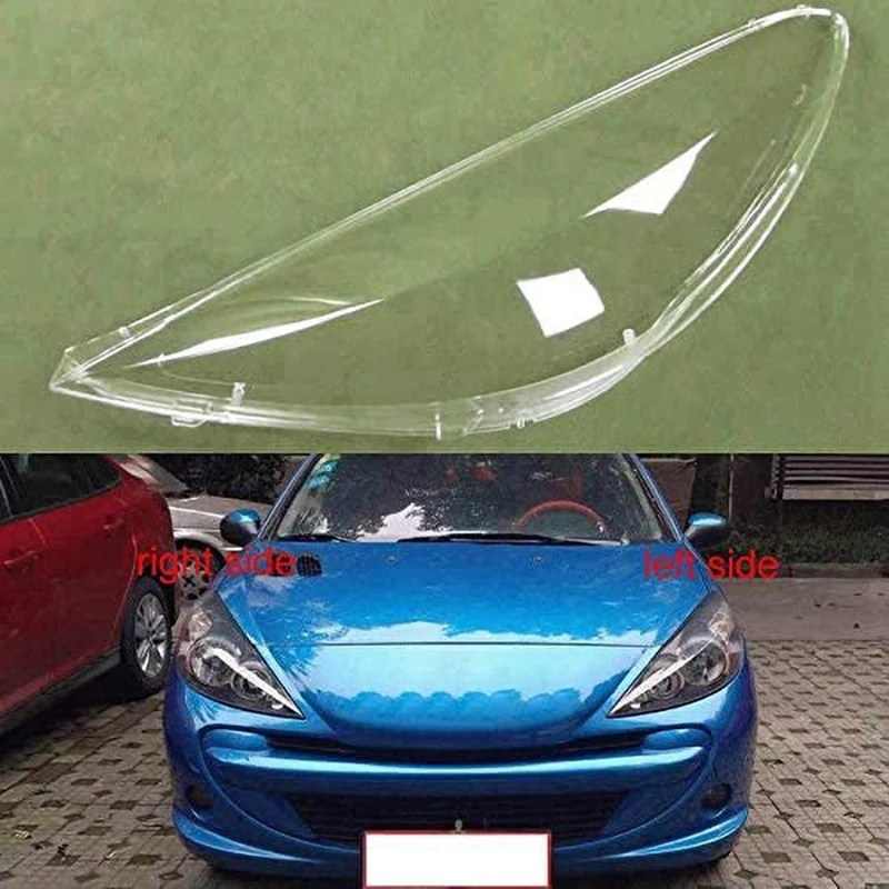 

1Pair Front Headlight Lens Shell Head Light Lamp Cover For Peugeot 207 2009 2010 2011 2012 2013 Headlamp Lampshade Cover