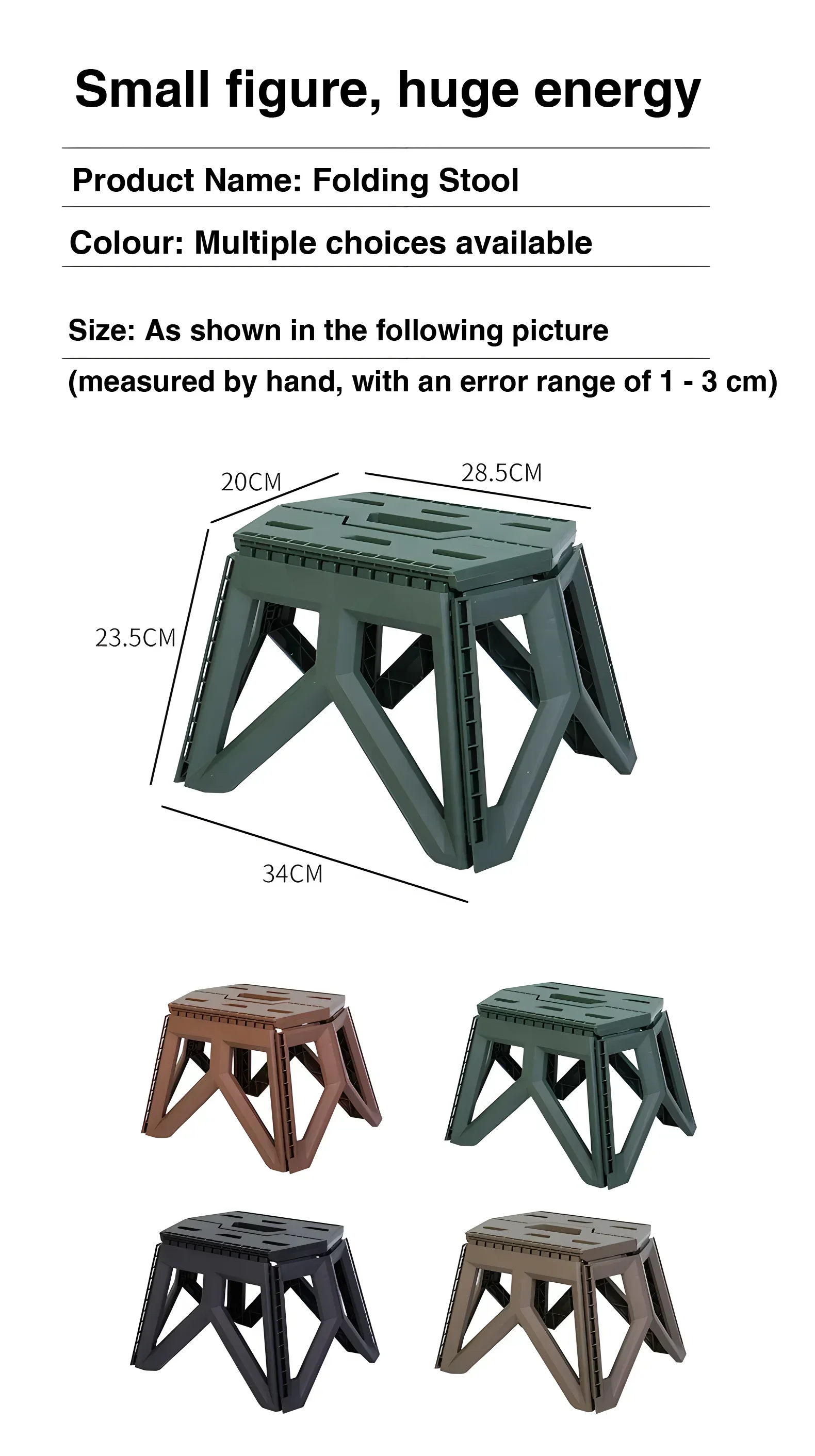 Portable Folding Outdoor Stool - High Load, Durable. For Fishing, Beach & Camping