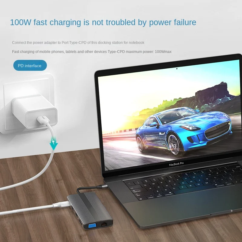 Type C Docking Station Dp + Hdmi Hetzelfde Display En Verschillende Display Mst Gigabit Ethernet Poort USB3.0 Splitter 12 In 1