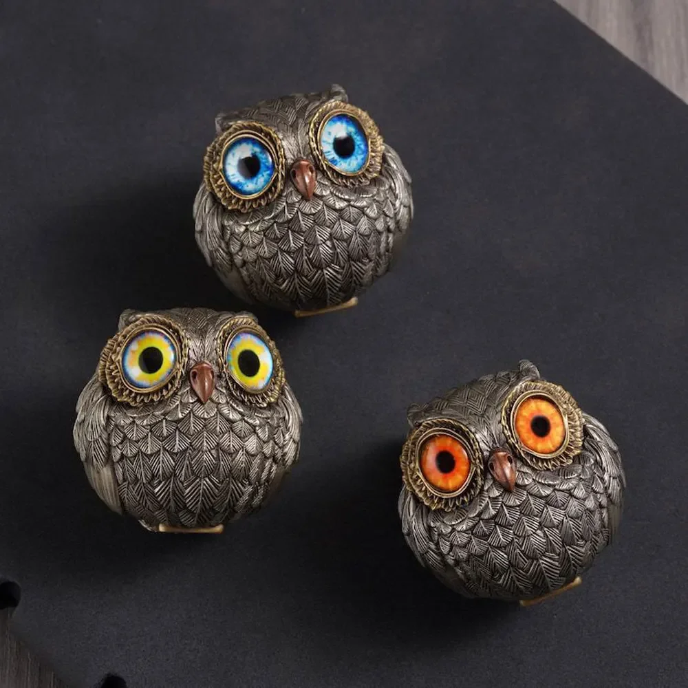 SO Cute Owl Statue - Lucky Owl Guardian - Resin Animal Figurine Home Decor view 6