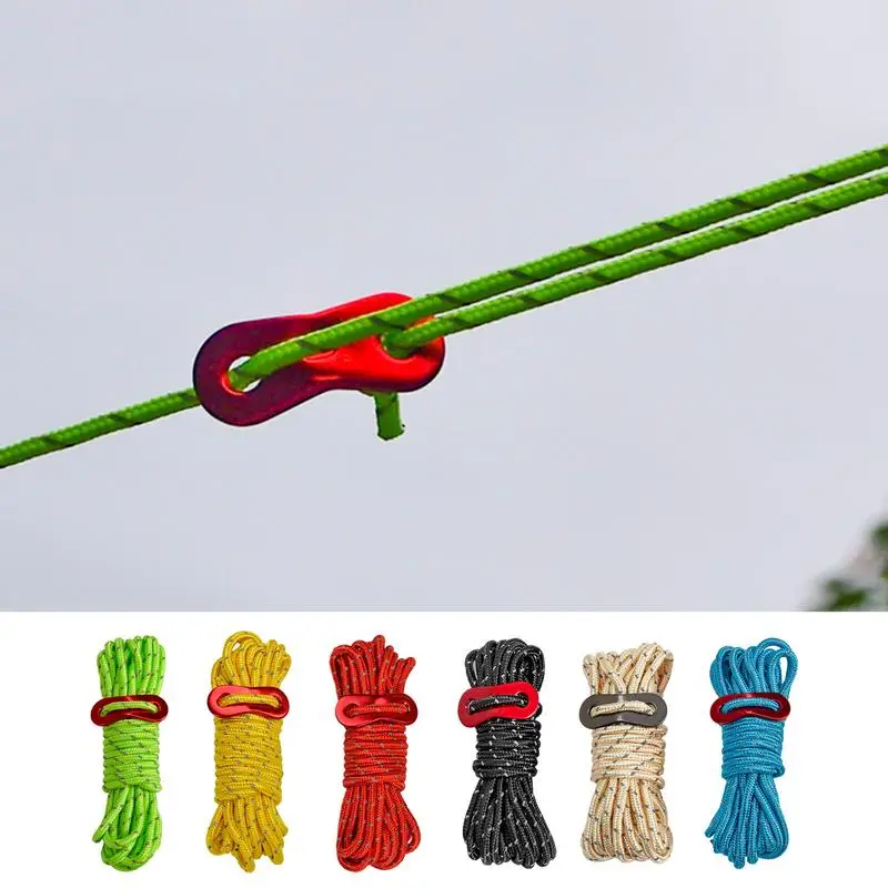 Parachute Cord Reflective Drawstring Rope For Camping Tent Tie Downs Tent Cords Hiking Rope Tent Accessories For Camping Canopy