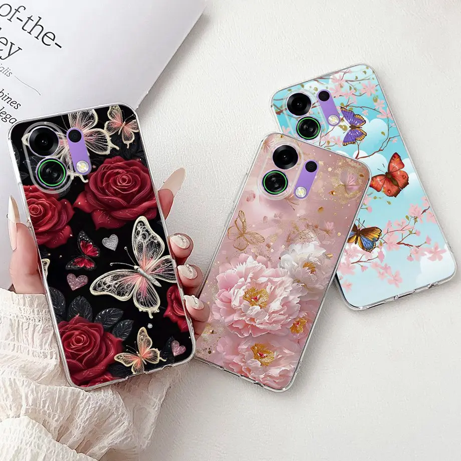 لينة سليم غطاء سيليكون شفاف ل ممن لهم K13 توربو برو K13 K13x فوندا القط زهرة الورد التنين موضة للصدمات الوفير كابا