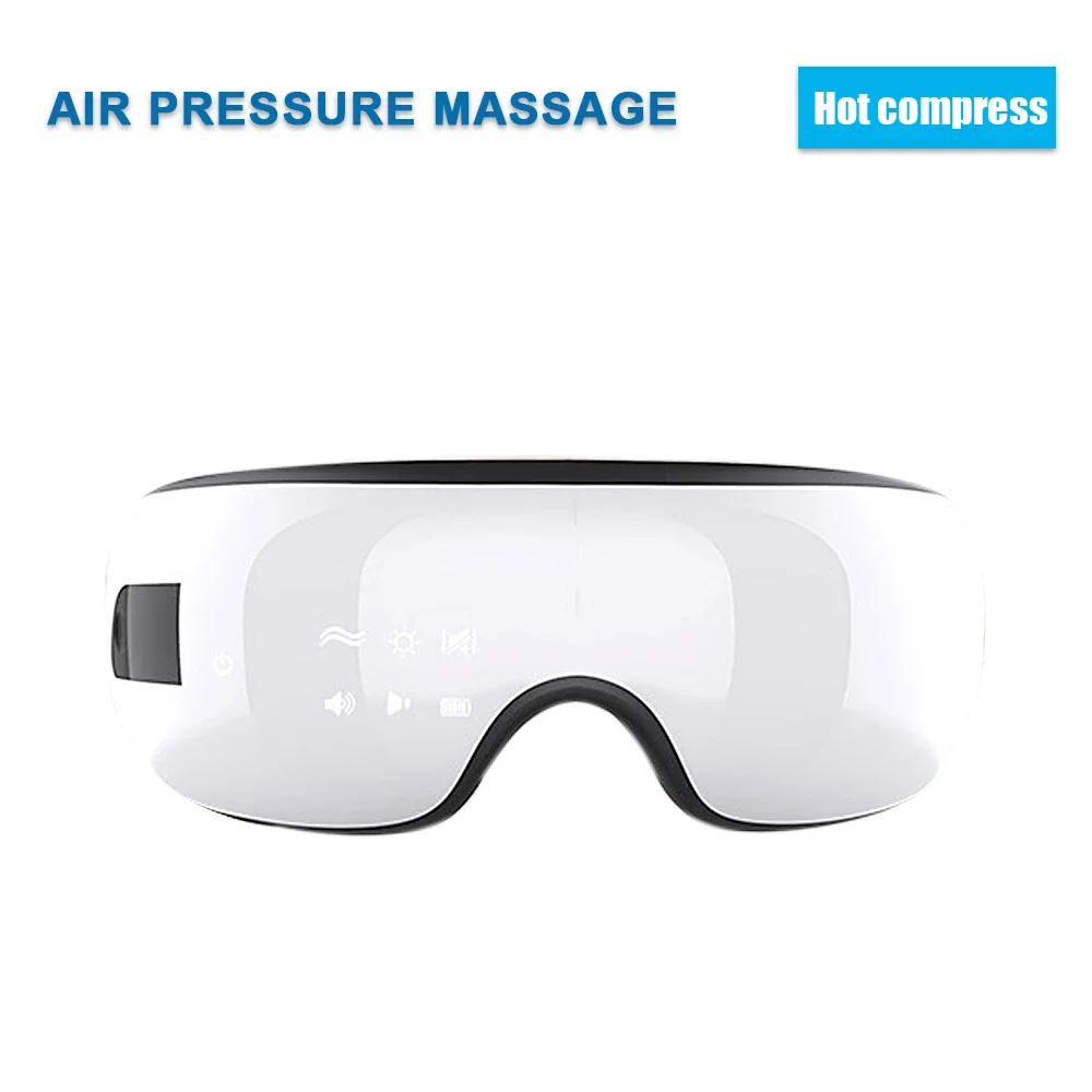 Dobrável Massageador de Olhos com Carregamento USB, Inteligente Eye Mask Vibrador, Compressa Quente, Bluetooth, Música Eye Care, Aquecimento,