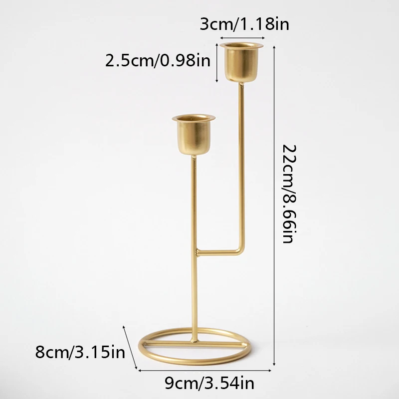 1PC Vintage Gold Candle Holder Valentine's Day Wedding Decorations Kitchen Romantic Candlelight Dinner Table Candle Holder