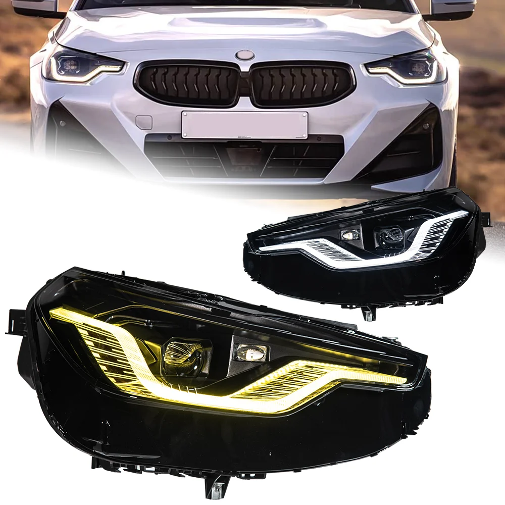 Car Styling Head Lamp For BMW 2 Series G42 LED Headlight Projector Lens 2019-2023 G87 M240 Headlights Dual-Color Drl Automotive