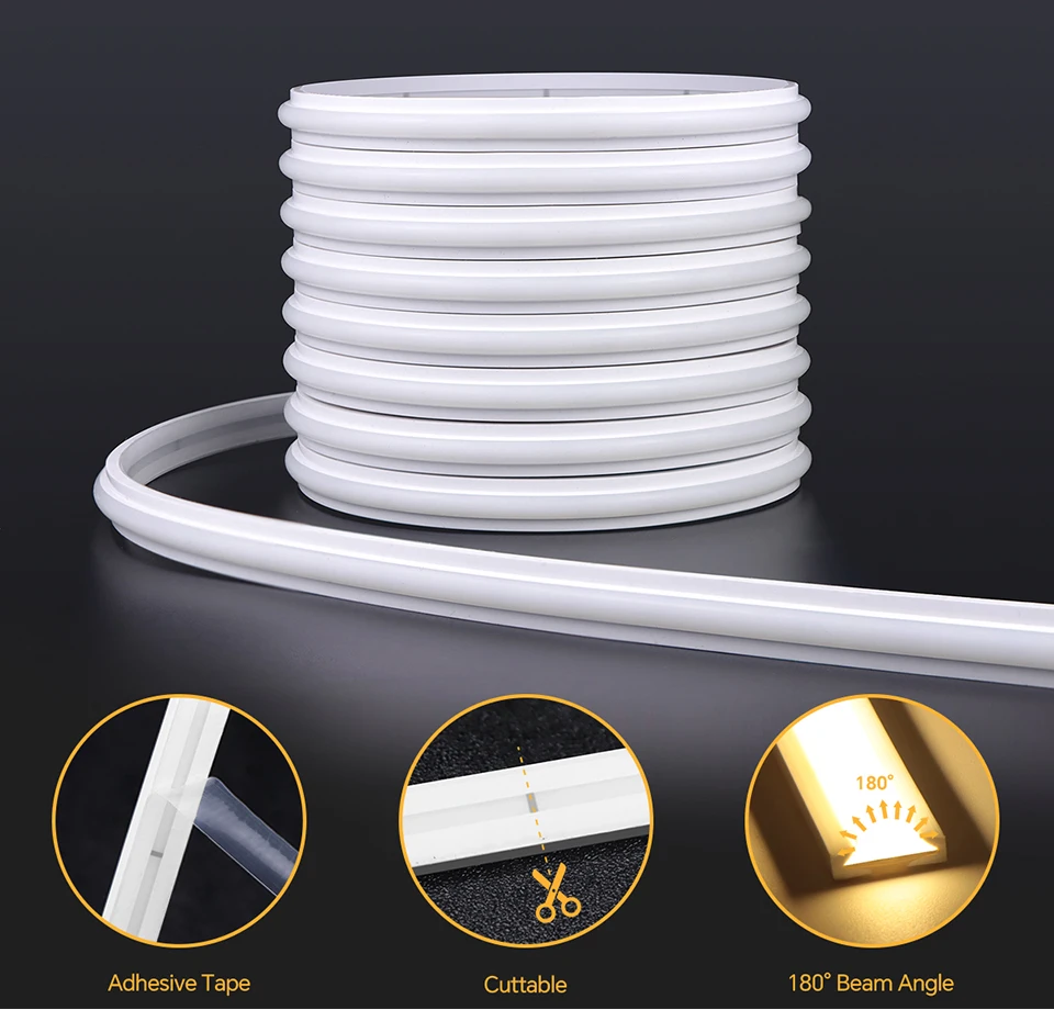 Selbstklebende COB-LED-Unterschranklampe, Küchenleuchte, Touch-dimmbar, Silikagel, Neonlichter, Klebeband, 2 m, 3 m, 5 m, 10 m, Dekorbeleuchtung – Detail 3