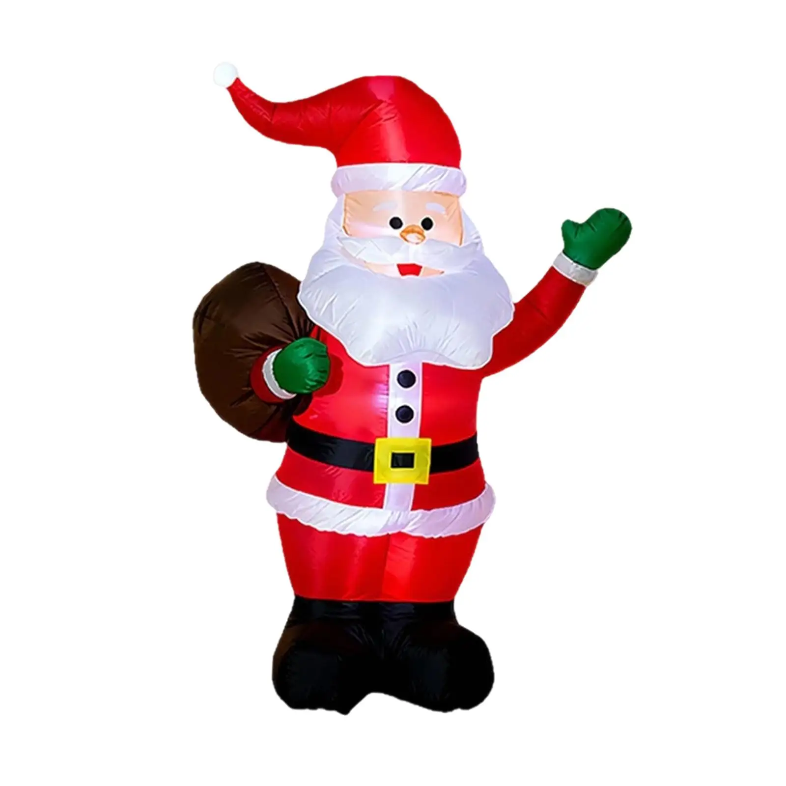 

Outdoor Inflatable Christmas Santa with Built in LED Light Holiday Decor Polyester Christmas Figure for Lawn Display