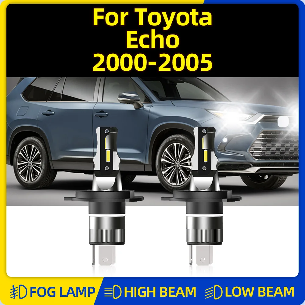 

2Pcs H4 LED Headlight Bulbs 20000LM Turbo Car Lamps 120W Auto Headlamps 6000K 12V For Toyota Echo 2000 2001 2002 2003 2004 2005