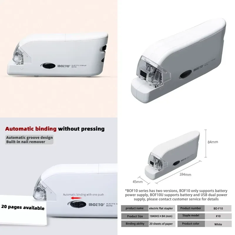Dual-Power Electric Stapler Mini Plastic Plug-In Design for Labor Saving Paper Binding