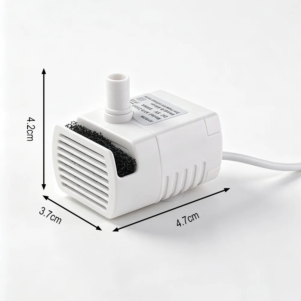 USB-Wasserpumpe DC 5V Tauchbare Mini-Pumpe für Haustier-Trinkbrunnen, Ersatzpumpe für Katzentränke mit LED-Licht und automatischer Abschaltung – Detail 1