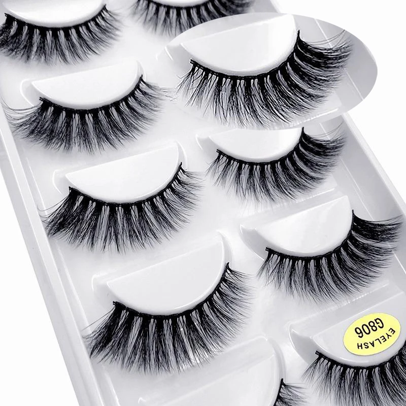 Faux cils en vison naturel 3D, extensions optiques russes, cils doux, Gfemale, G800, G806, G808, 5 paires par boîte