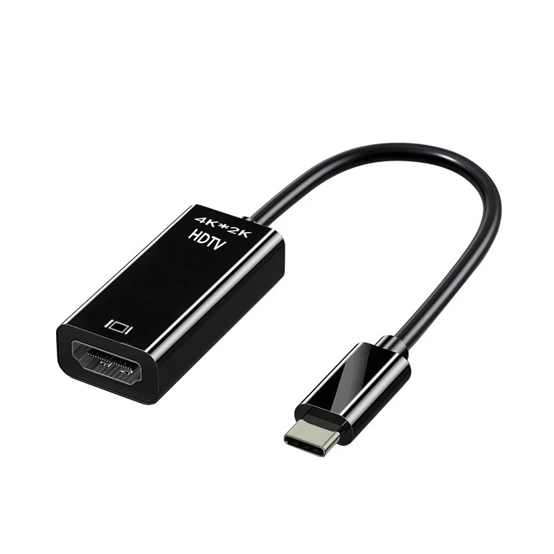 4K 30Hz USB-C-auf-HDTV-Kabeladapter, 2K USB-Typ-C-Stecker auf HDTV-Buchse, Konverterkabel für Telefon, MacBook, iPad, Laptop-Zubehör