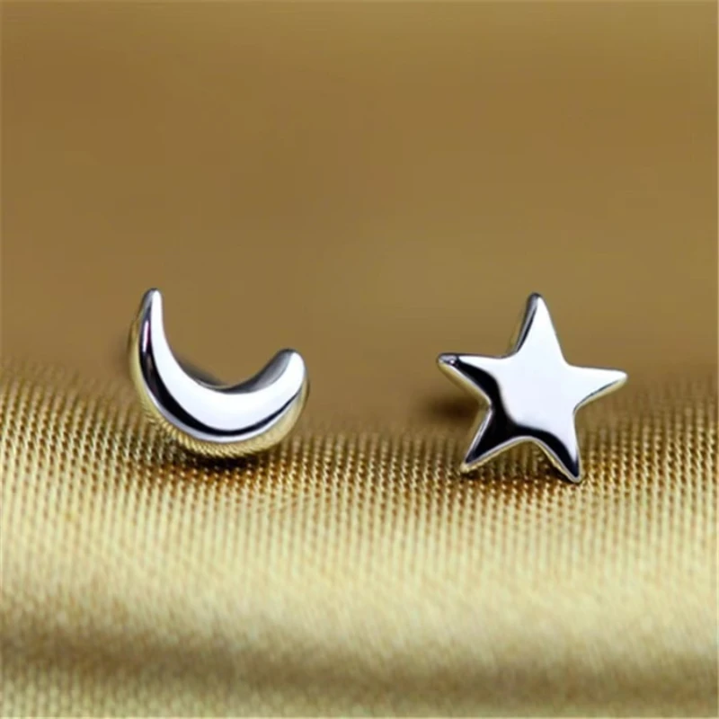 Pendientes de tuerca de estrella para mujer y niña, de plata de ley 100% 925 auténtica, joyería brincos brinco