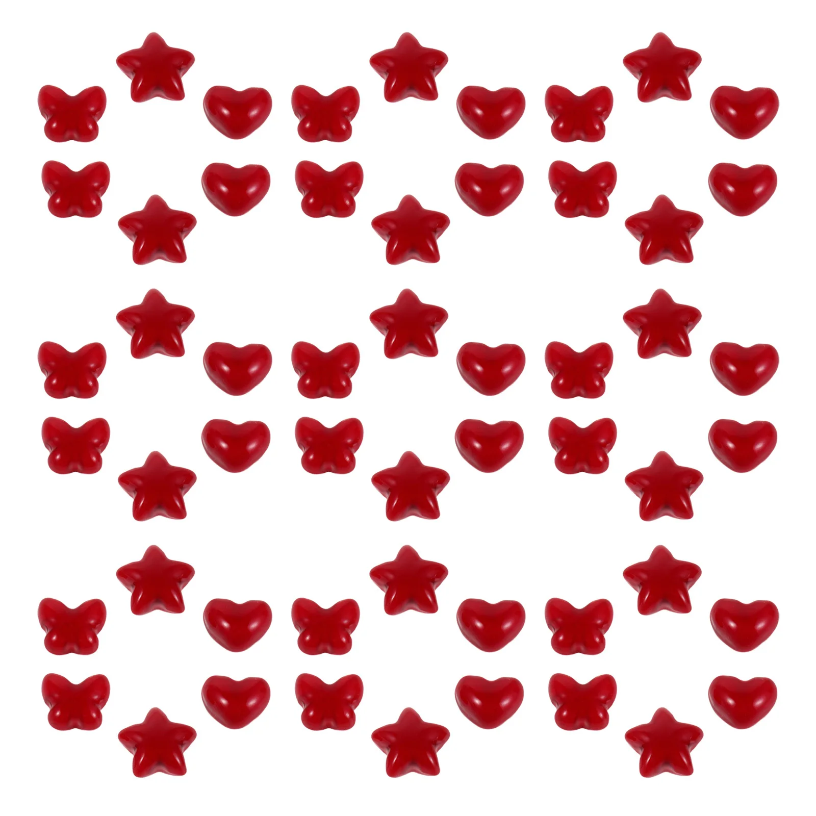 60 قطعة سحر الأظافر الأحمر القلب فراشة نجمة صغيرة الراتنج زينة DIY مانيكير عيد الحب الاستخدام اليومي سحر الأظافر #3