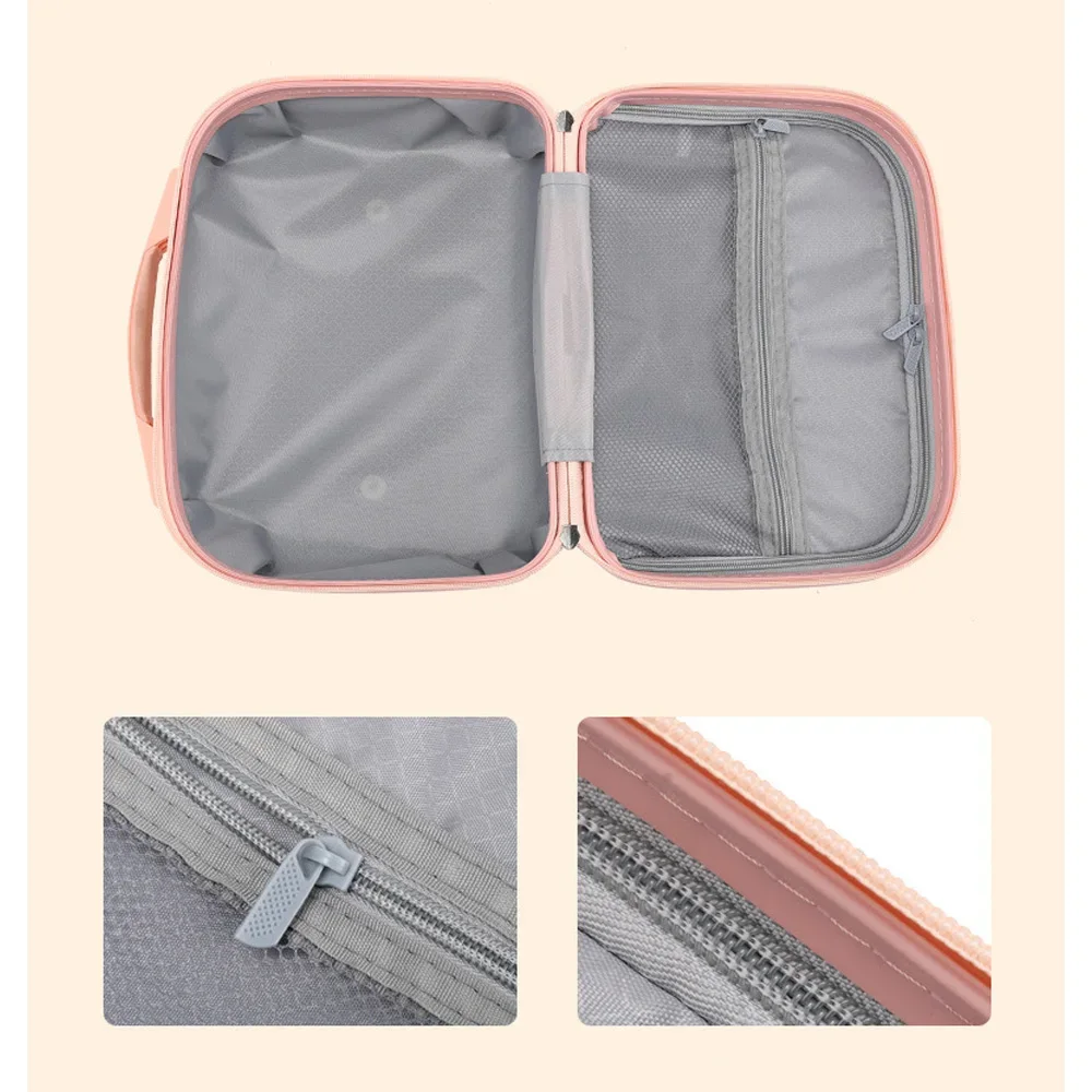 14 Inch Cosmetic Bag Small Women Travel Suitcase Luggage Compressive Material Size:30-15.5-23cm