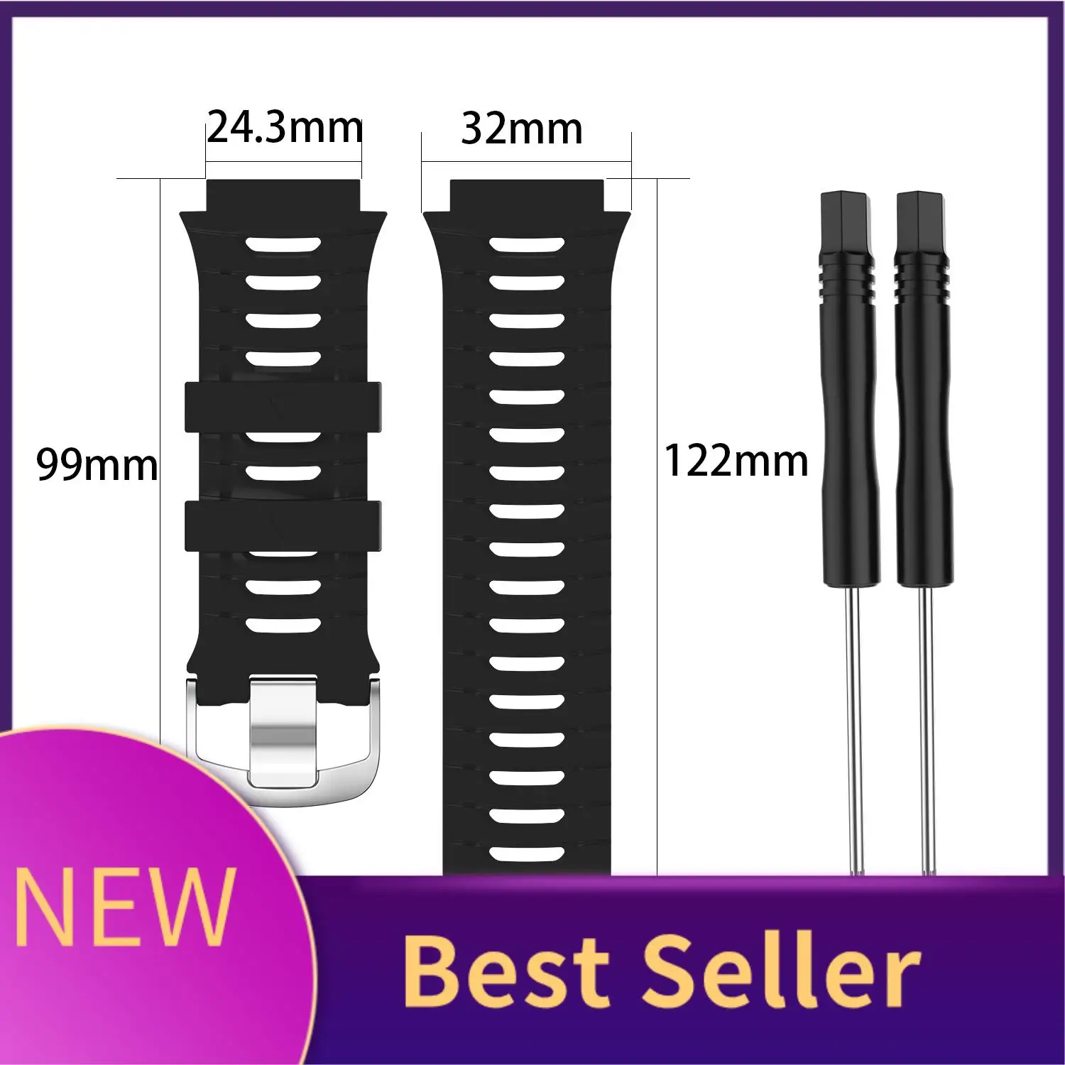 Reemplazo de correa de reloj de silicona M07K-Watch para pulsera Garmin Forerunner 920XT