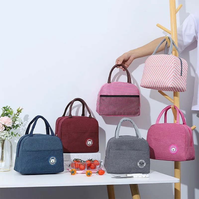 

Изолированная сумка для обеда из алюминиевой фольги для офисных работников, портативный ланч-бокс, сумка для обеда, минималистичная детская изолированная сумка