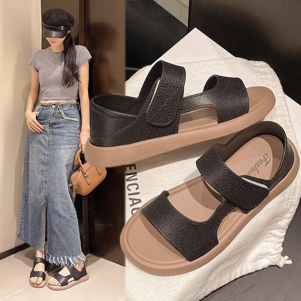 Simple Thick Sole Women's Sandals Non-slip Casual Summer Sandals Soft Lightweight Platform Sandals Indoor Outdoor