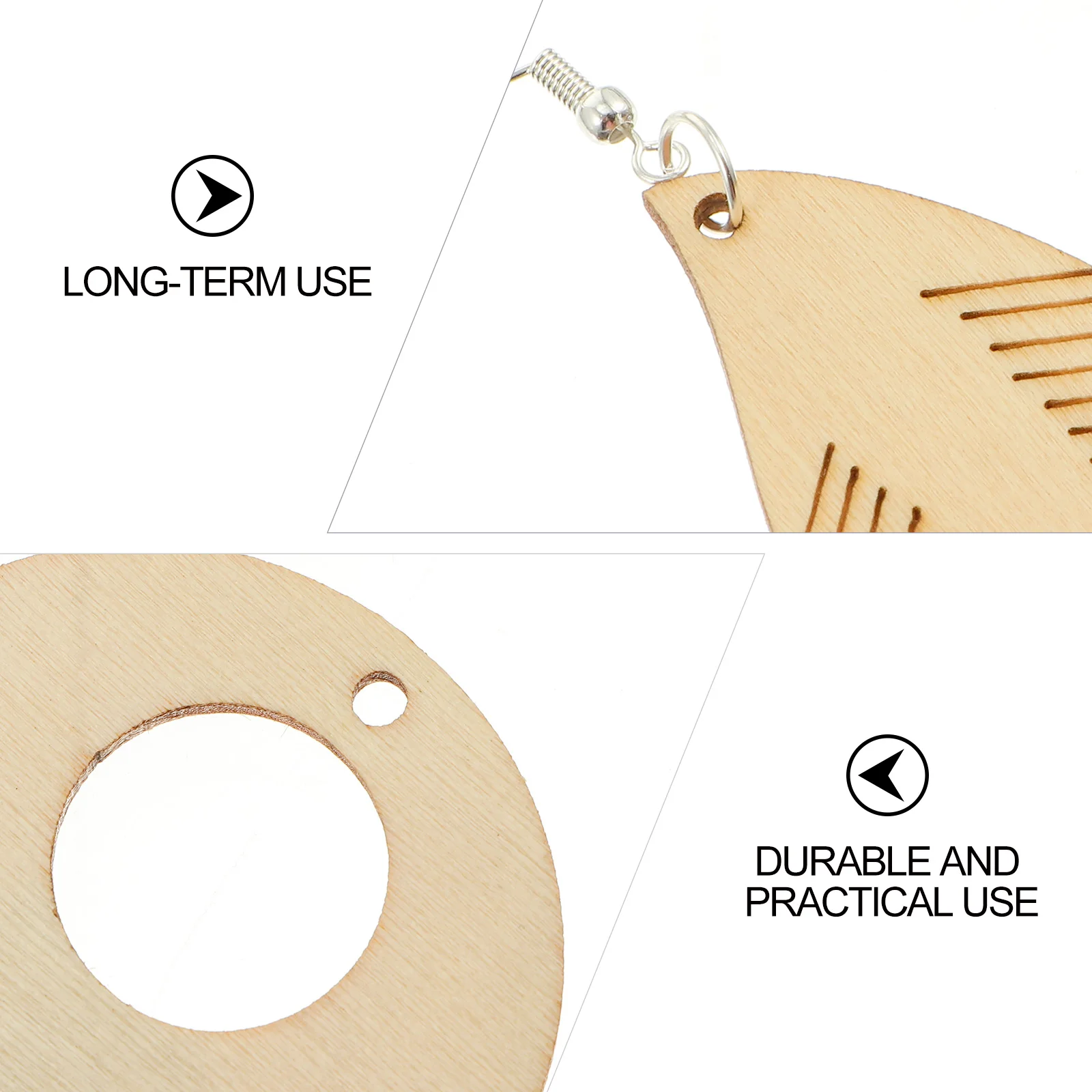 

70pcs DIY Earring Material Kit Wood Earring Blank Unfinished Pendant Making Charm Craft Accessories Jewelry Parts