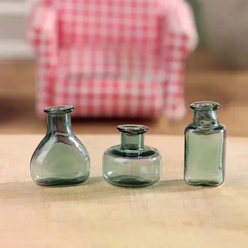 1Pc 1:12 Dollhouse Miniature Glass Vase Flower Arranger Storage Jar Flowerpot Home Garden Decor Doll House Accessories