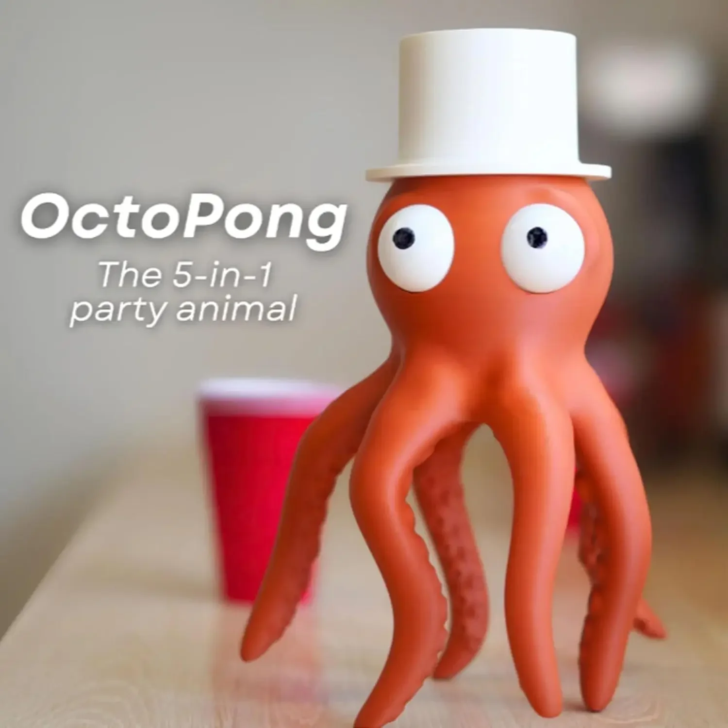 5-in-1 Octopus Cup Filler for Beer Pong,Multi-Cup Water Filling Tool,Party Game Accessory,Fun Drinking Game Gadget for Home Bar