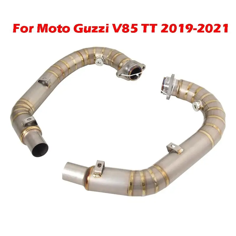 

Exhaust System Front Link Pipe Stainless Steel Titanium Alloy Header Tube Slip On For Moto Guzzi V85 TT 2019-2021