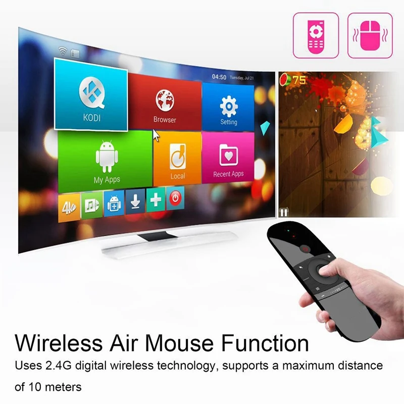 W1 Remote Control 2.4G nirkabel somato tupai terbang Mini Keyboard Remote Control untuk TV proyektor Set-Top Box