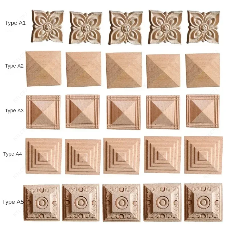 Wood Applique Wooden Carved Corner Oak Woodcarving Decal for Home Decoration Accessories Modern Furniture Door Decor Crafts