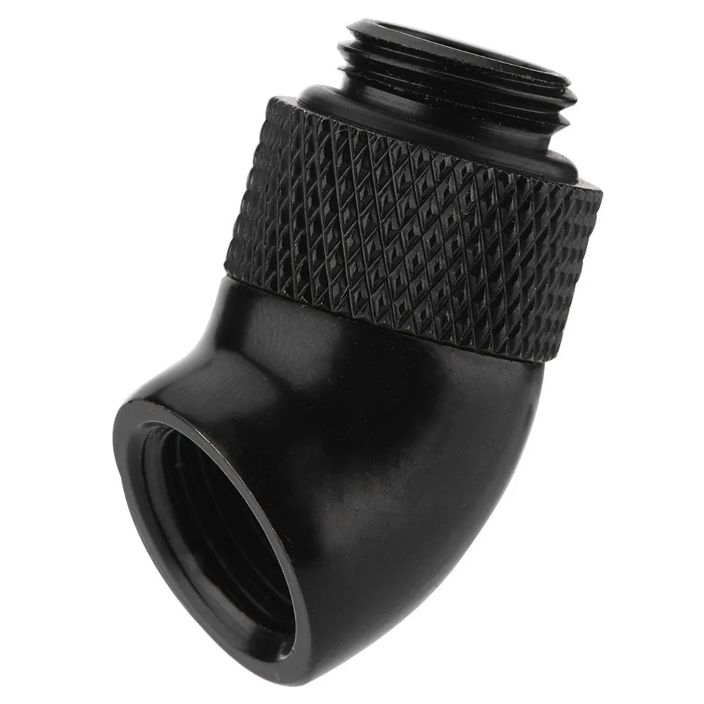 2PCS 360 Degree Rotarys Rotarys Fitting Adapter G1/4 Thread Black Thread Adapter Male To Female Extender GPU Water Block