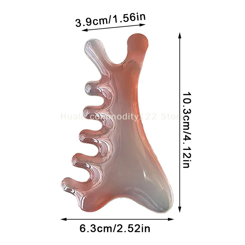 1 Buah Sisir Pijat Meridian Tubuh Resin Lima Sisir Gigi Lebar Terapi Akupunktur Sirkulasi Darah Sisir Rambut Halus Antistatis