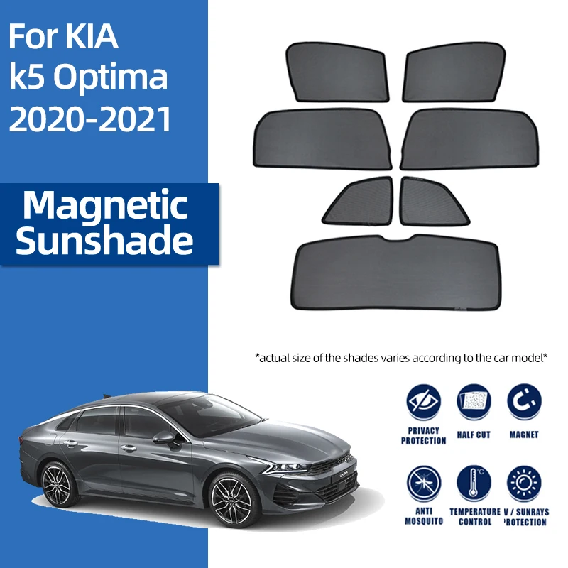 

For Kia K5 Mk3 Sedan 2021-2024 Magnetic Car Sunshade Shield Front Windshield Curtain Rear Side Baby Window Sun Shade Visor