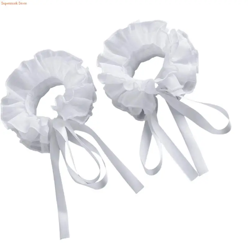 Q5WE تصميم كشكش الأكمام الزخرفية أصفاد للذراع أنيقة الطبقات فو الأكمام الذراع ملحق للنساء الاستخدام اليومي حدث خاص #2