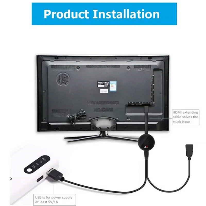 Y45A-Wireless Display Receiver 4K -Kompatibel Wifi Display Adapter 5G + 2,4G TV Stick Für Android/IOS/Windows Einfache Installation