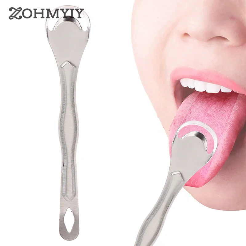 Stainless Steel Tongue Scraper Metal Cleaner Reusable & Eco-friendly Brush Fresh Breath Oral Care