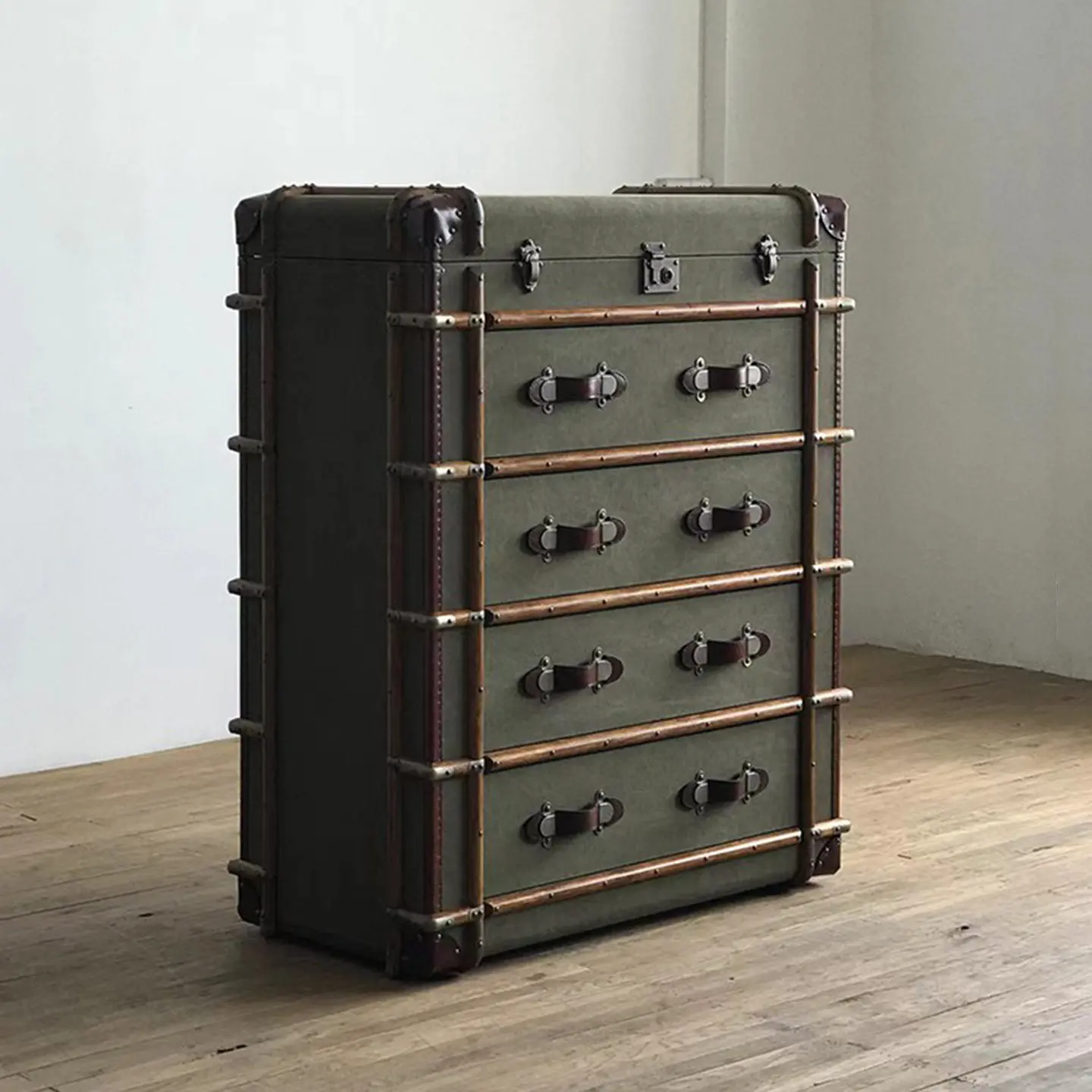 American Retro Solid Wood Storage Chest Cabinet, Classic Vintage Entryway Shoe Chest Box Organizer for Bedroom Foyer