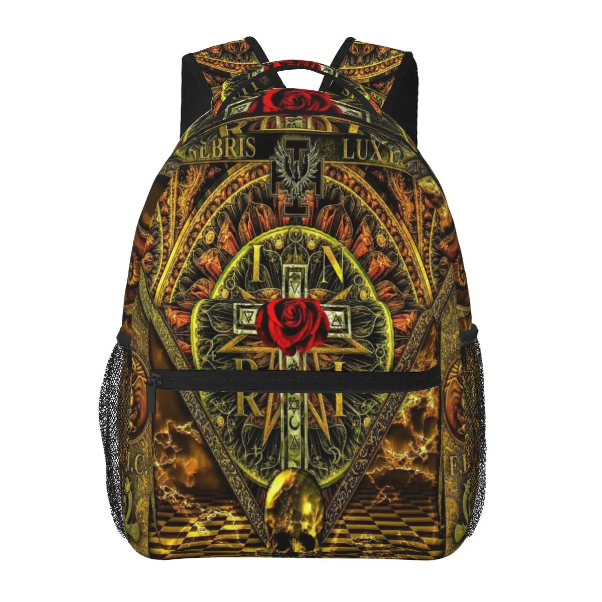 

Fashion Backpack Women Men Unisex Students Backpacks Freemasonry Evil Travel bag Bookbag