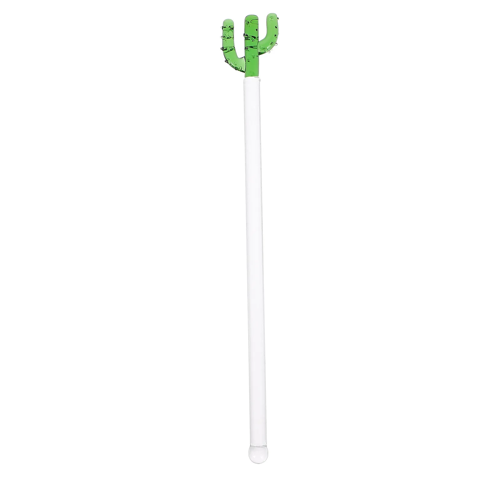 1Pcs Transparent Glass Stirrer Long Handle Cactus Shape Creative Bar Cocktail Drink Mixer Swizzle Stick Coffee Shop