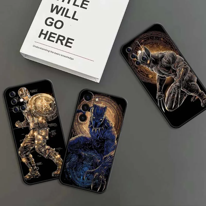 

Marvel Avengers Cool Fashion For Samsung Galaxy S25 S24 S23 S22 S21 S20 S10 Ultra Plus FE 5G Black Soft TPU Cover Phone Case