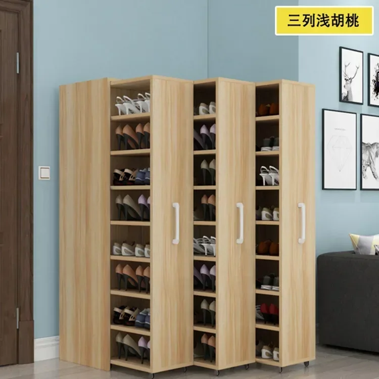 Household door step sliding dustproof shoe cabinet, side sliding shoe rack, storage drawer