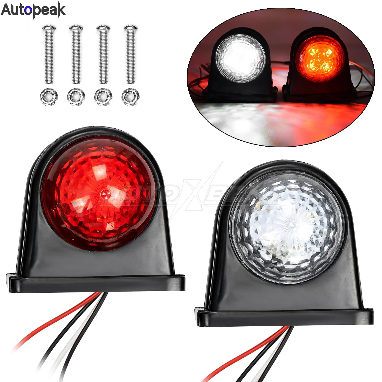 

2pcs Side Marker Lights Outline Lamp Car Truck Trailer Van 12V-24V Outline Marker LED Side Marker Truck Trailer Clearance Lights