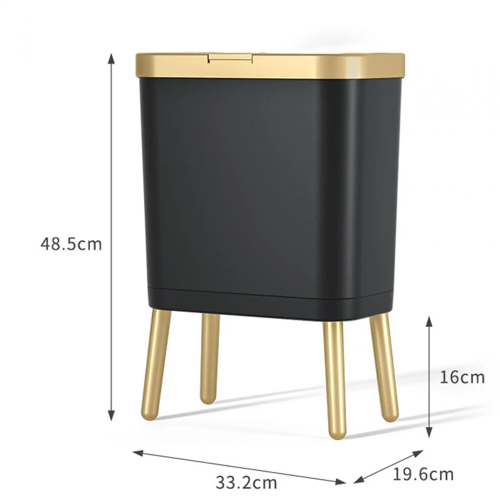 Waste Bin with Lid Rubbish Bin Luxury Household Press Garbage Bin Waste Basket for Bedroom Corner Outdoor Living Room Bathroom