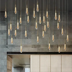 New Raindrop Chandelier Decorative Stair Ceiling Light Waterdrop Crystal Light Fixture Kitchen Island Hotel Hall Living