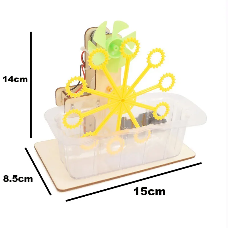 Giocattoli educativi in legno macchina per bolle fai da te assemblaggio di modelli kit di materiali studenti tecnologia scientifica educativa giocattoli per bambini
