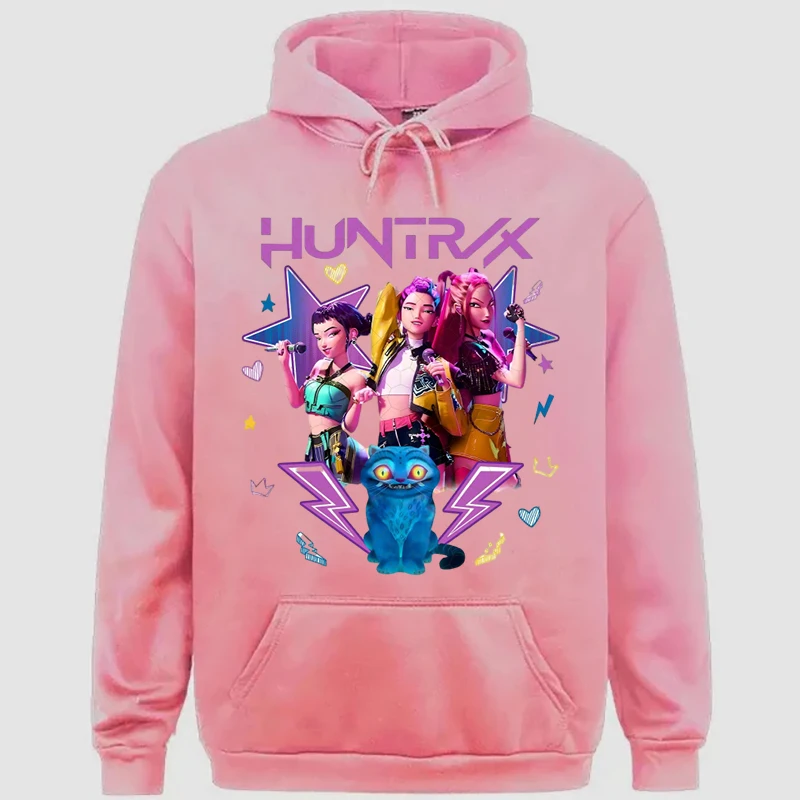 Bluza KPop Demon Hunters Huntrix Męska Damska Harajuku Modna Bluza z Długim Rękawem Unisex Luźna Bluza Dresowa Prezent dla Fanów