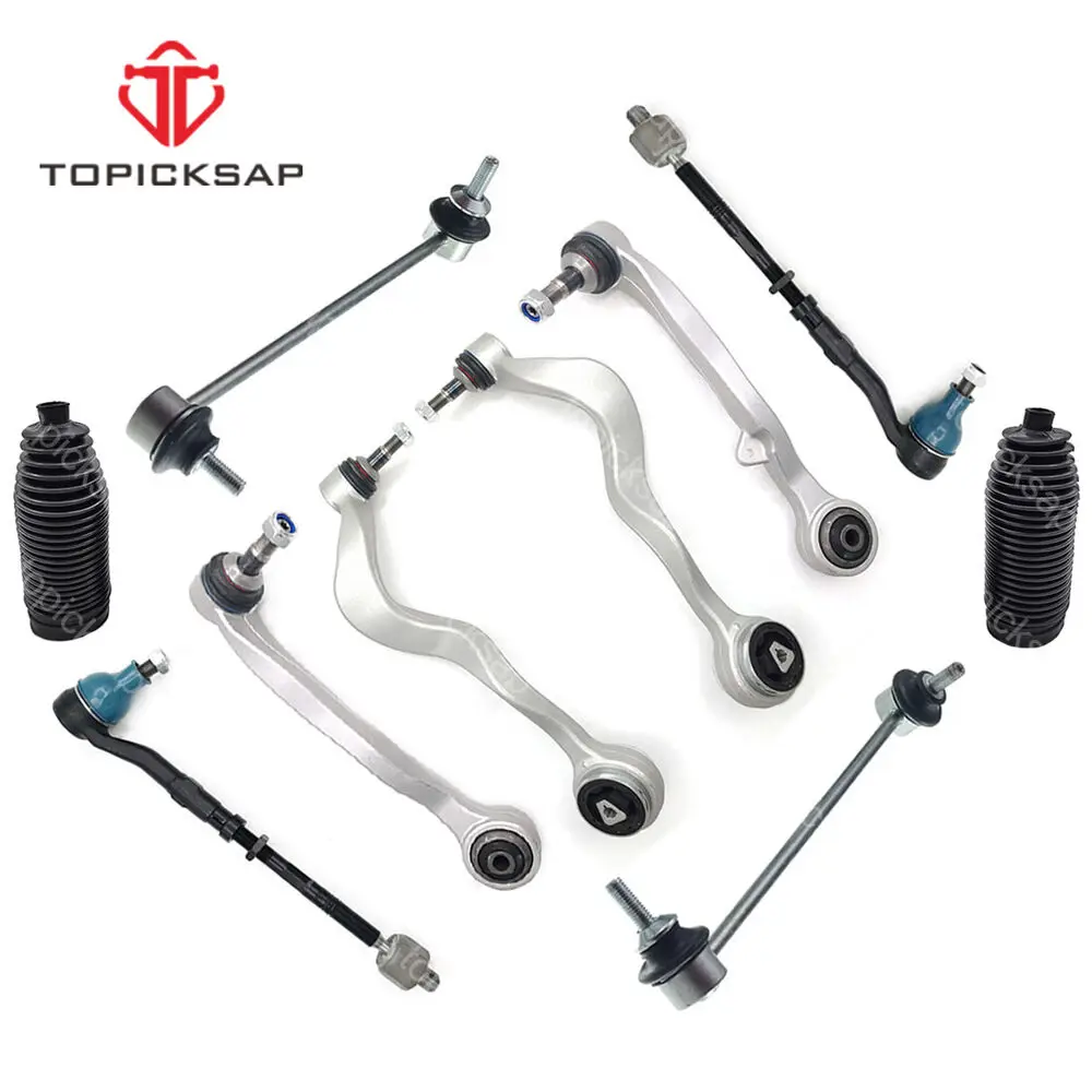 TOPICK 10PCS Front Lower Control Arm Stabilizer Sway Bar End Link Tie Rod Kit for BMW E60 525i 535i 550i 2004 - 2010 31354014532