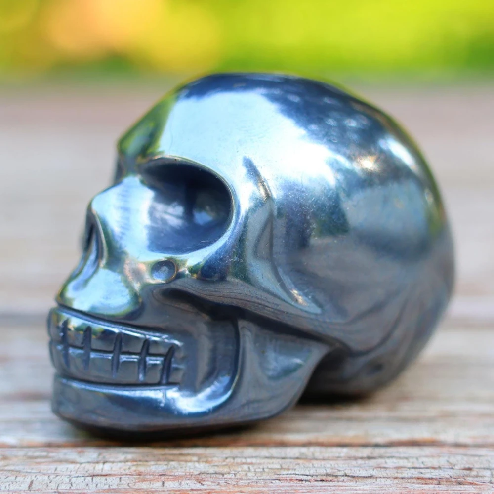 Natural Terahertz Skulls Carving, Energy Crystal Ornaments, Home Decor, Mineral Collection, Reiki Crystal Gifts, Meditation