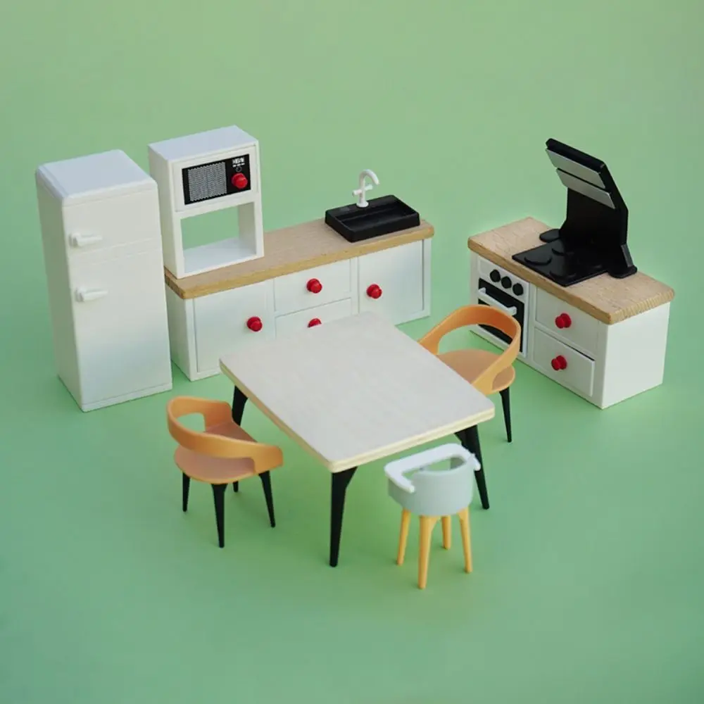 

1:12 Scale Miniature Dollhouse Furniture Multicolor Kids Toy Kitchen Layout Ornaments Dolls Accessories Scene Model